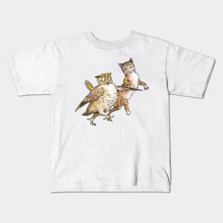 Edward Lear's 'The owl and the pussycat' Kids T-Shirt